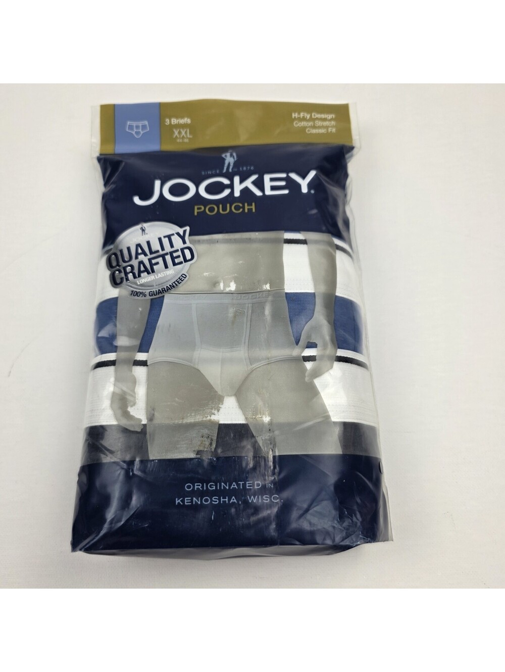 Men’s briefs H Fly Design Classic Fit Multi Color SZ XXL 3 pack New Jockey Pouch